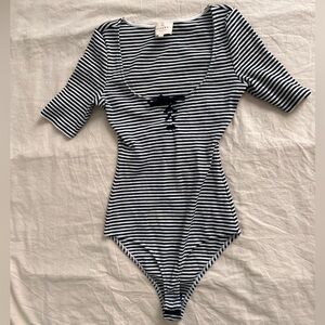 Sezane striped bodysuit